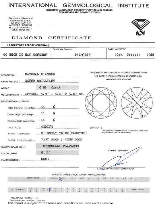 Foto 9 - Diamant 0,81 Carat Brillant Lupenrein Top Wesselton IGI, D6133