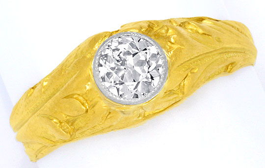 Foto 2 - Altschliff 0,46ct Diamantring massiv Gelbgold-Weißgold, R1508