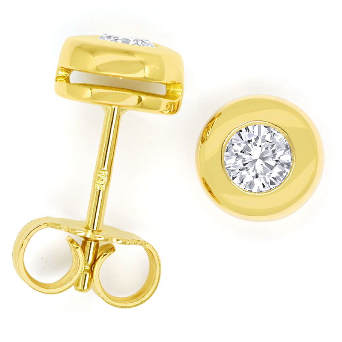 Foto 1 - Diamantenohrstecker mit 0,40 Brillanten in 18K Gelbgold, R9070