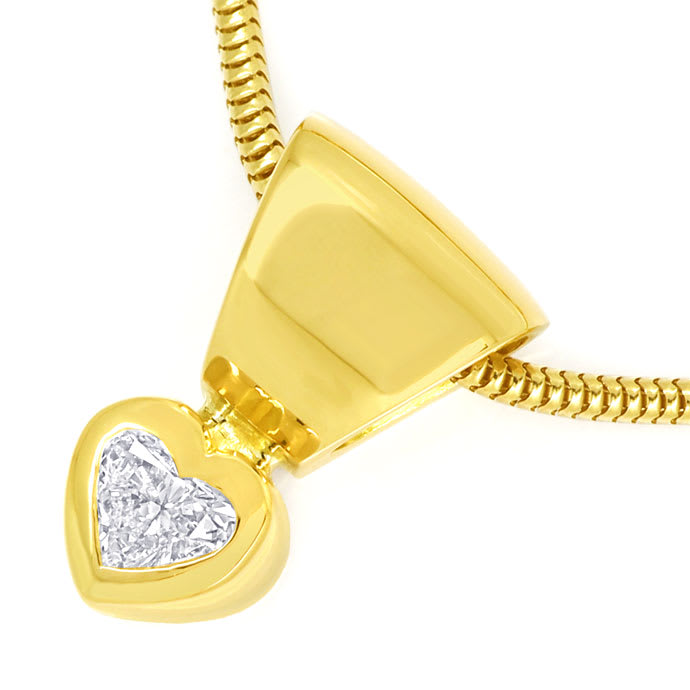 Foto 2 - Herz Diamant 0,2ct in Designer-Collier aus 18K Gelbgold, R9852