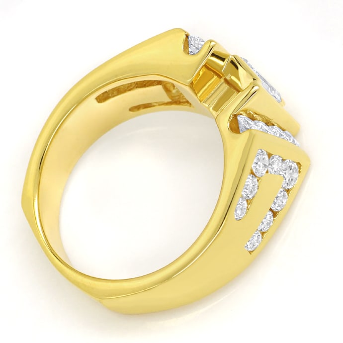 Foto 3 - Design-Gelbgoldring Diamant Baguette und Brillanten 18K, S1598