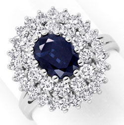 Foto 1 - Saphir Brillant-Ring 1,50ct Diamanten, Weißgold, S3829