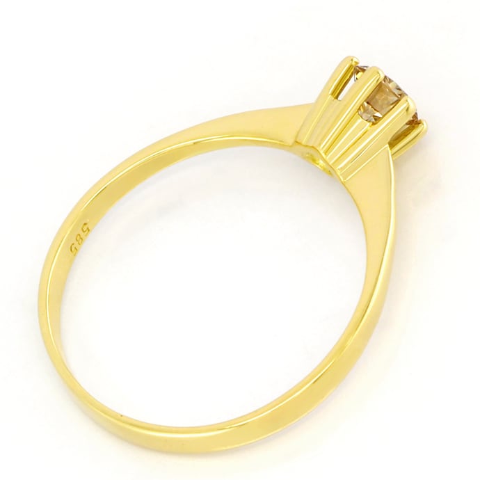 Foto 3 - Fancy Vivid Goldbraun Brillant-Solitär Ring, S5118
