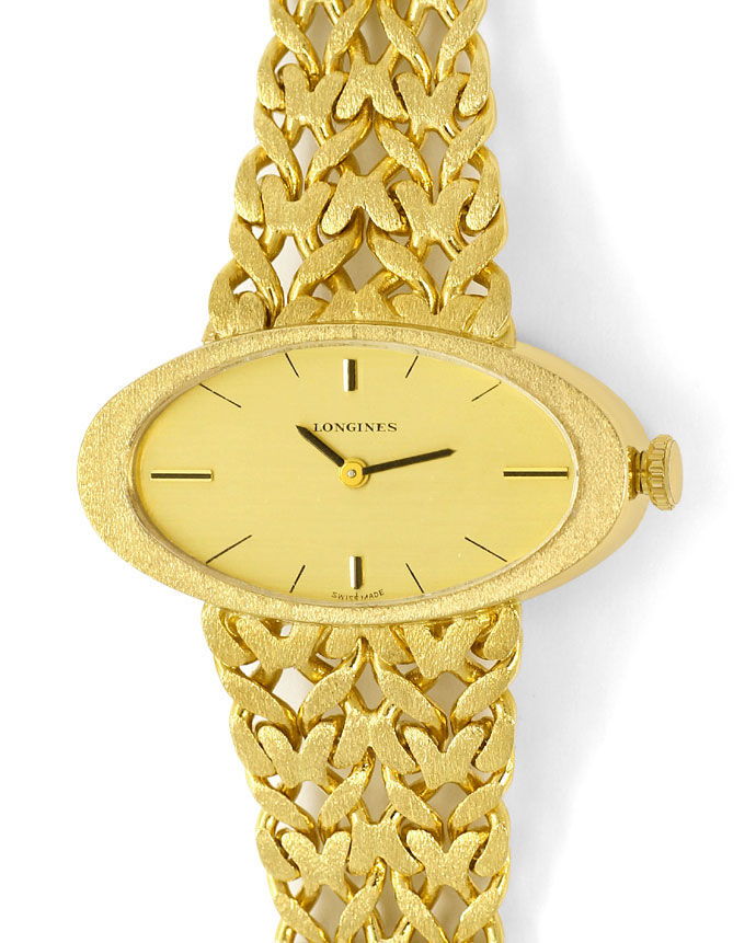 Foto 2 - Longines Damen Uhr, Ellipsenform in massiv 18K Gelbgold, U2427